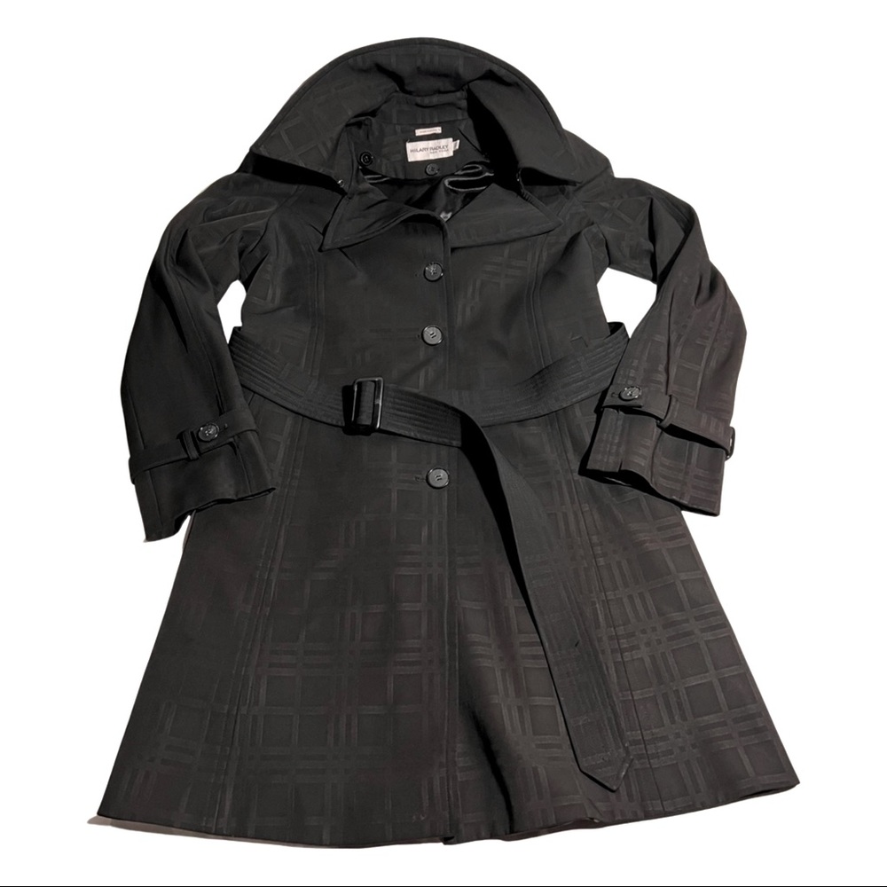 Belted dress coat dark gray removable liner XS